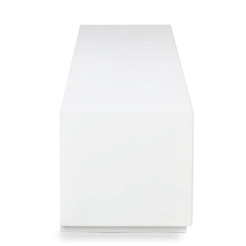 Luxury & Function Travertine Top TV Unit - White - 220cms