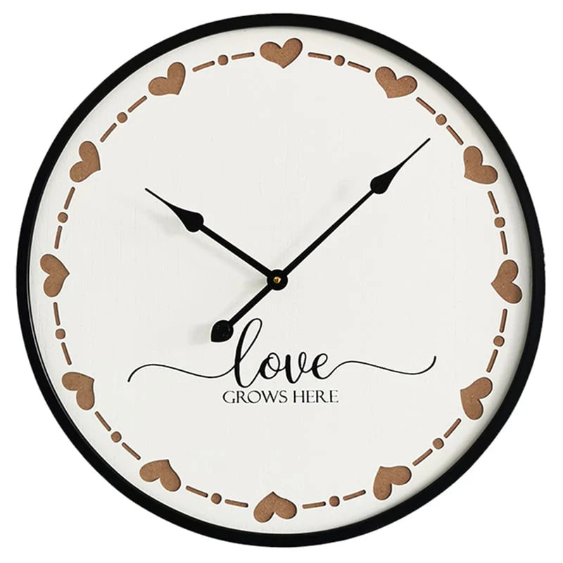 "Love Grows Here" Wall Clock 60cms
