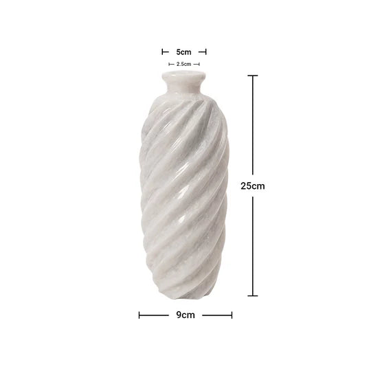 Mable Cross Lines Vase 25cms - White