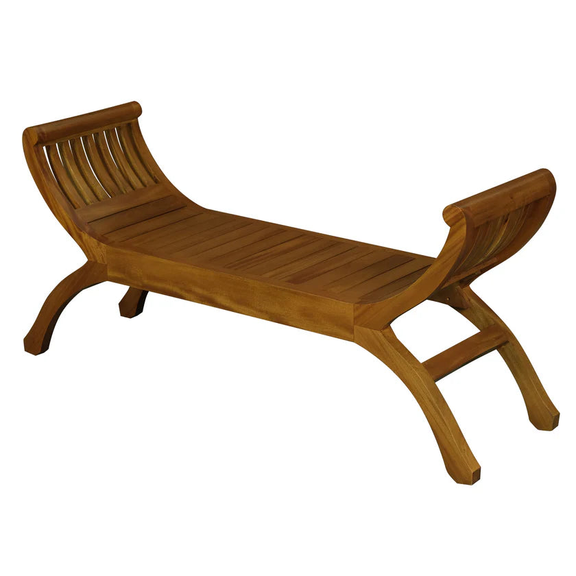 Maeve Solid Timber Double Seater Bench - Light Brown