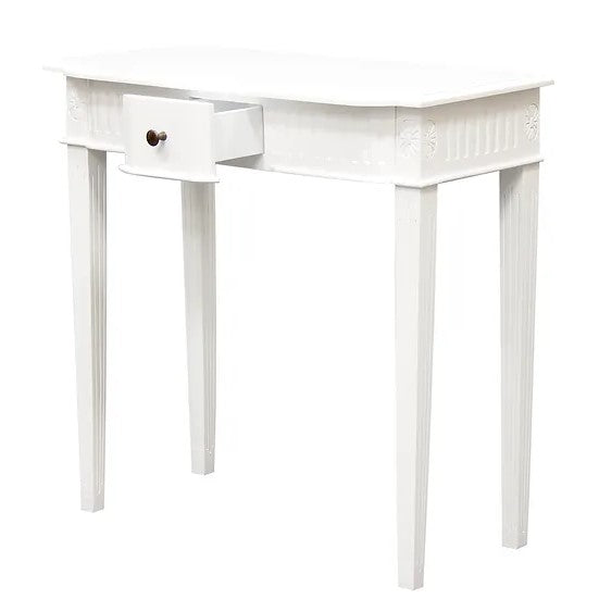 Mahogany 1 Drawer Carved Sofa Table - White