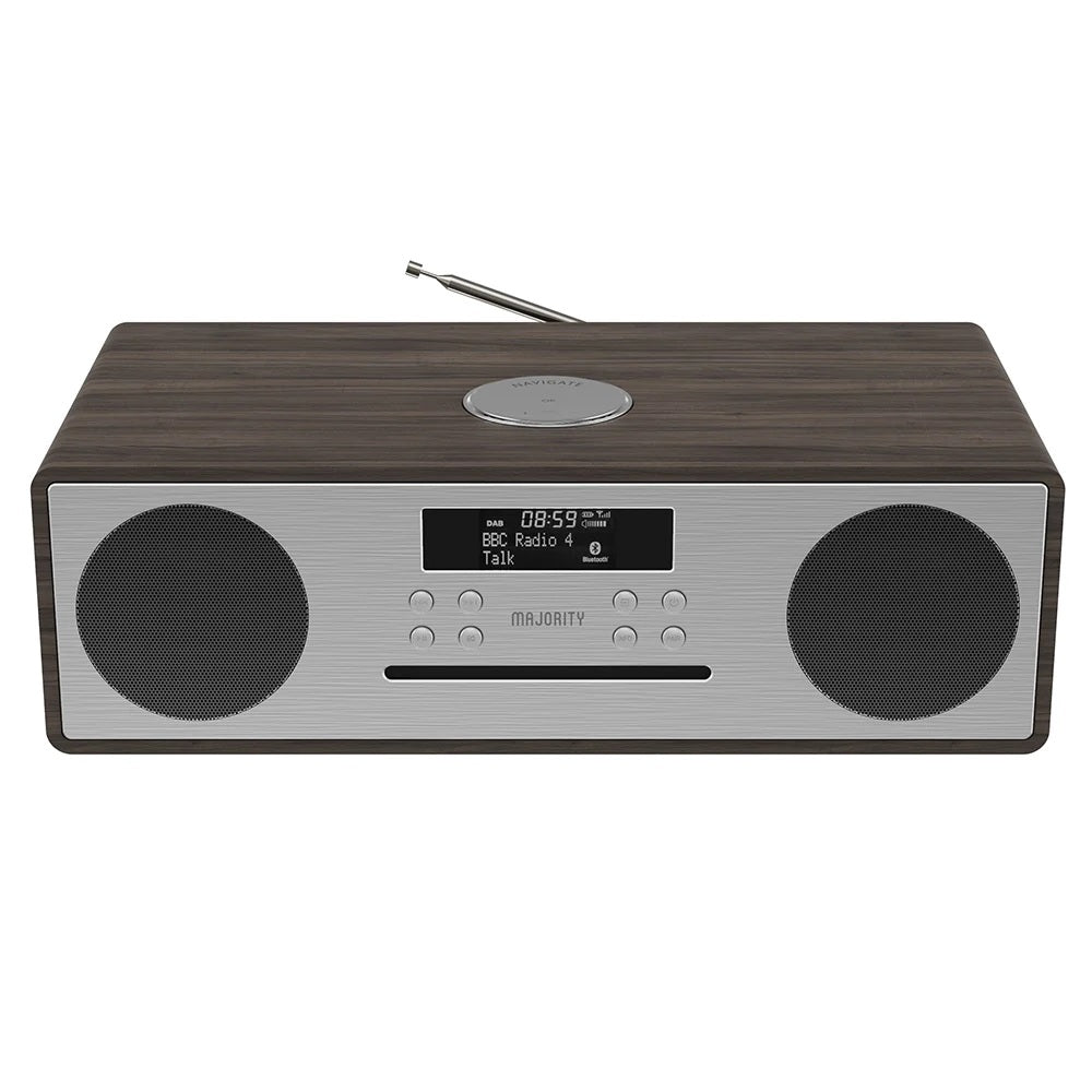 Majority Oakington: Bluetooth, DAB Radio, and CD Player - Walnut