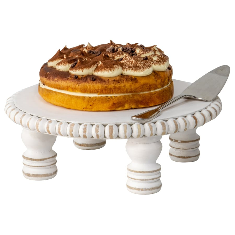 Mango Wood Round Beaded Display Stand - 30x10cms