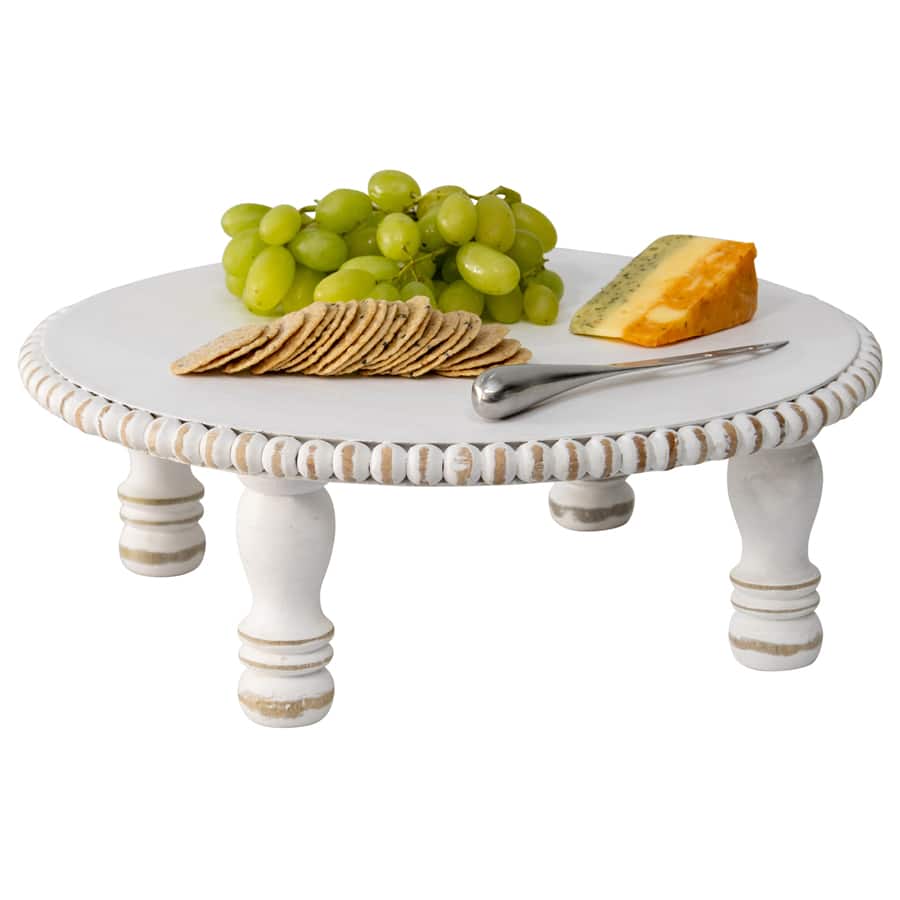 Mango Wood Round Beaded Display Stand - 45x15cms