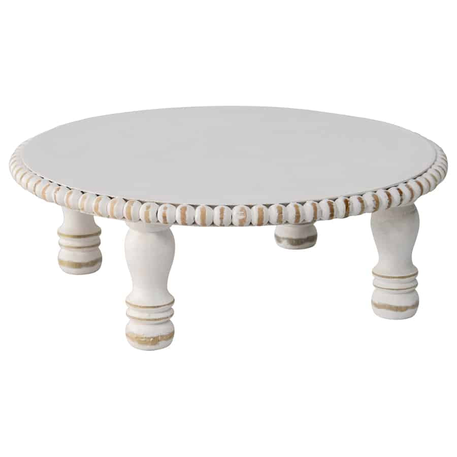 Mango Wood Round Beaded Display Stand - 45x15cms