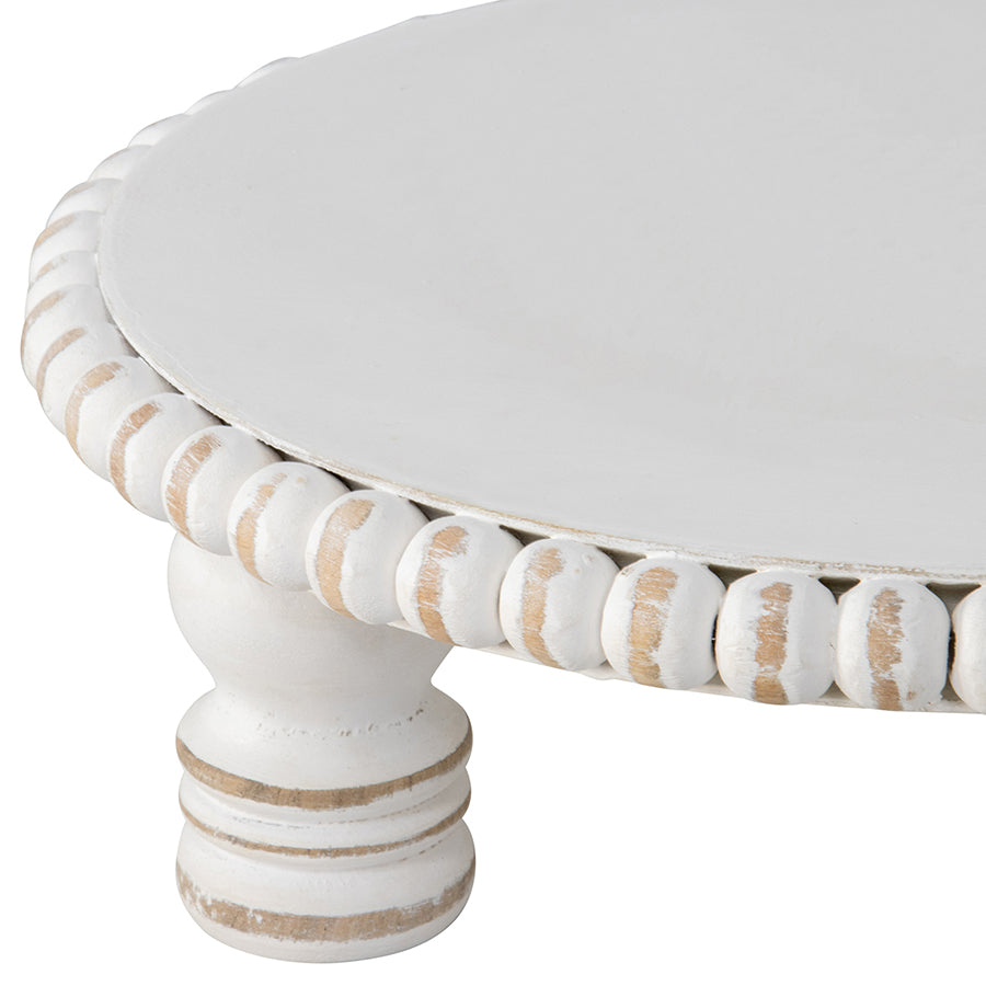 Mango Wood Round Beaded Display Stand - 45x15cms