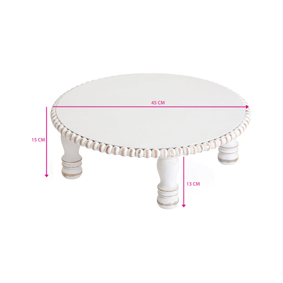 Mango Wood Round Beaded Display Stand - 45x15cms