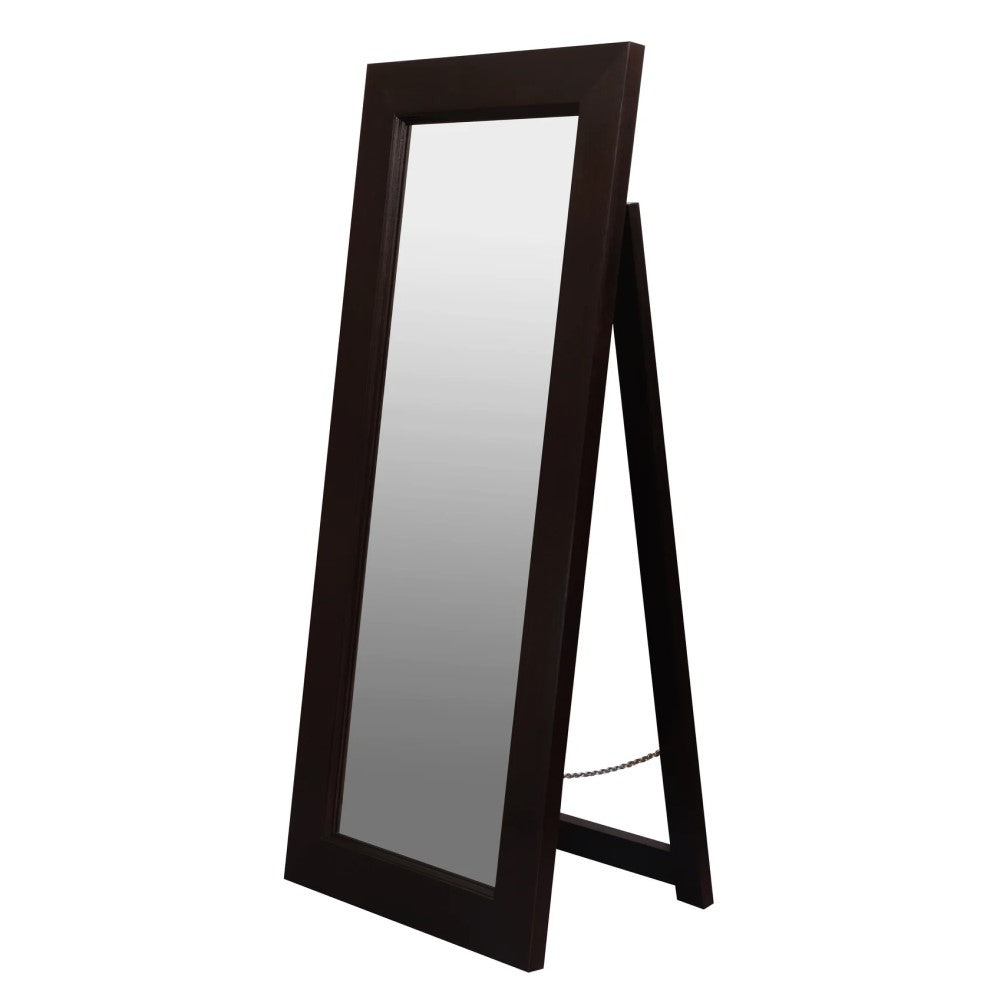 Manhattan Solid Chocolate Timber Wall Mirror - 65cms