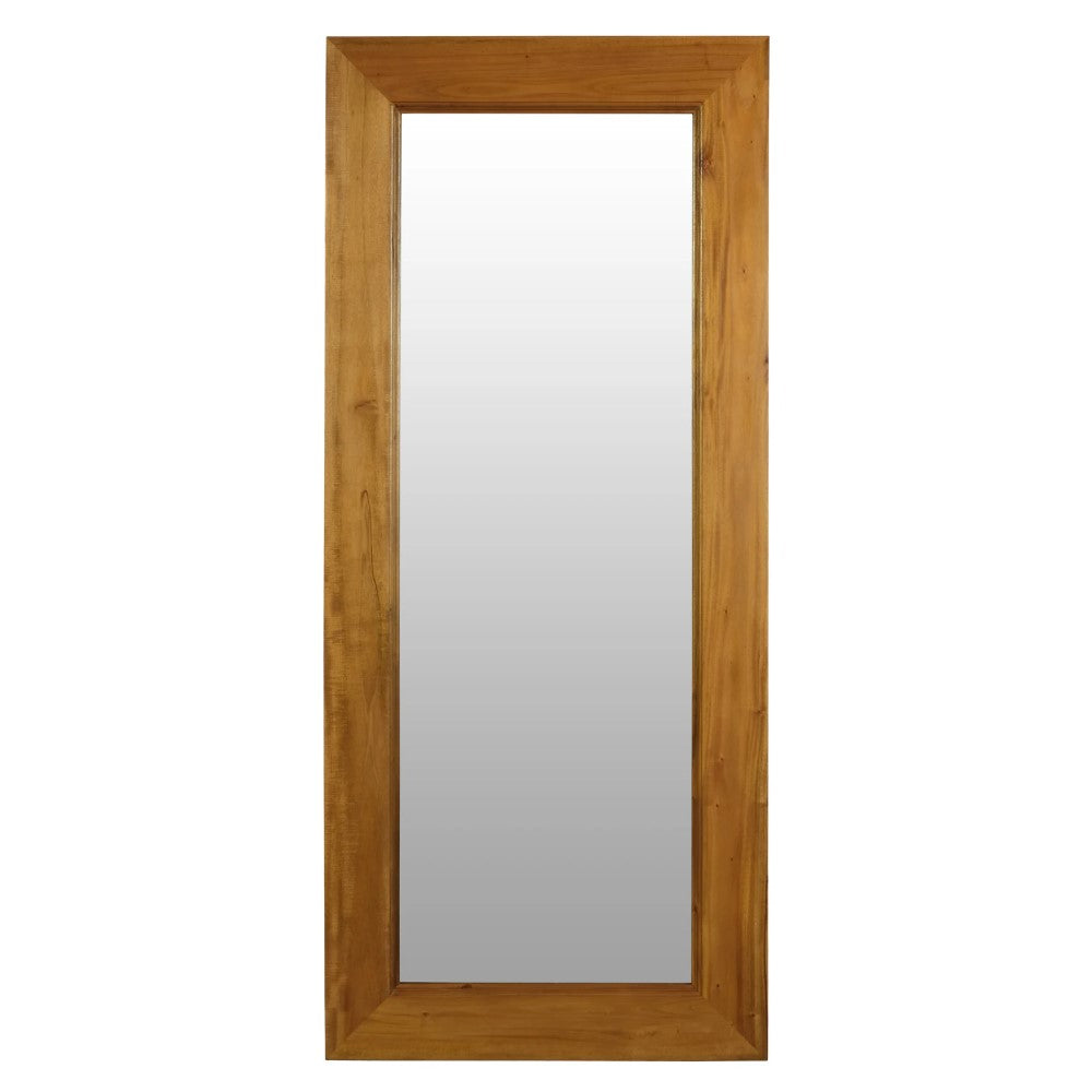 Manhattan Solid Light Brown Timber Wall Mirror - 65cms