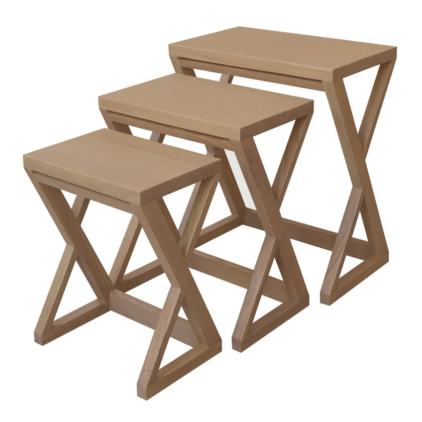 Manhattan Solid Mindi Wood Nesting Tables - Set of 3
