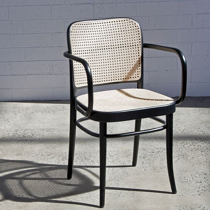 Maple Wooden Cane Backrest Dining Armchair (Available in 3 Colors)