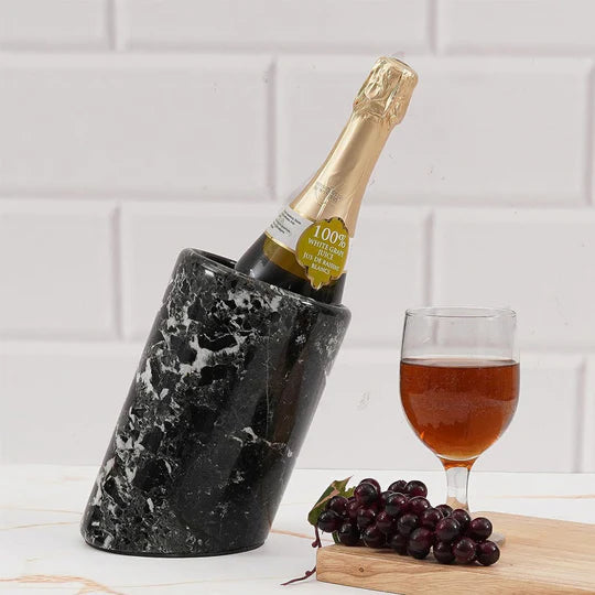 Marble Crossed Wine Chiller - Black