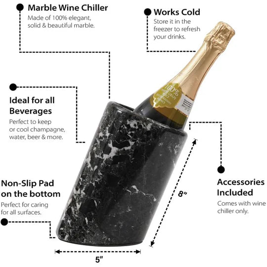Marble Crossed Wine Chiller - Black