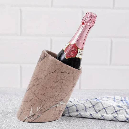 Marble Crossed Wine Chiller - Brown