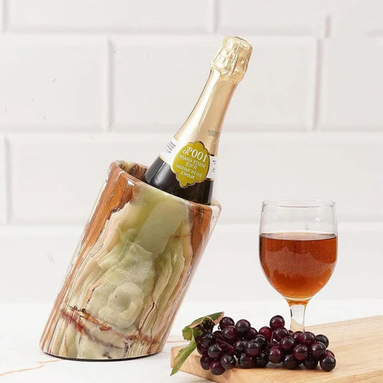 Marble Crossed Wine Chiller - Green