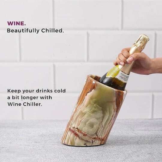 Marble Crossed Wine Chiller - Green