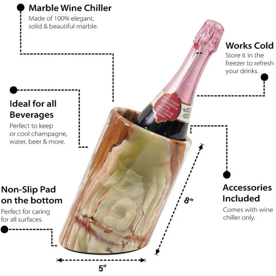 Marble Crossed Wine Chiller - Green