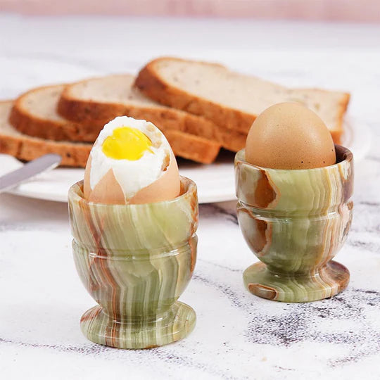 Marble Egg Cups Set - Green