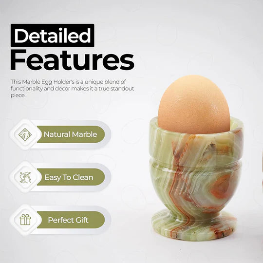 Marble Egg Cups Set - Green