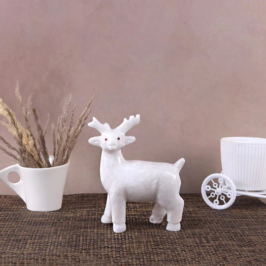 Marble Sculpture Deer Figurine - 15cm - Available in 3 Colors