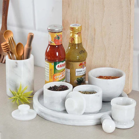 Marble Splendor Vanity Tray with Accessories (Available in 3 Colors)