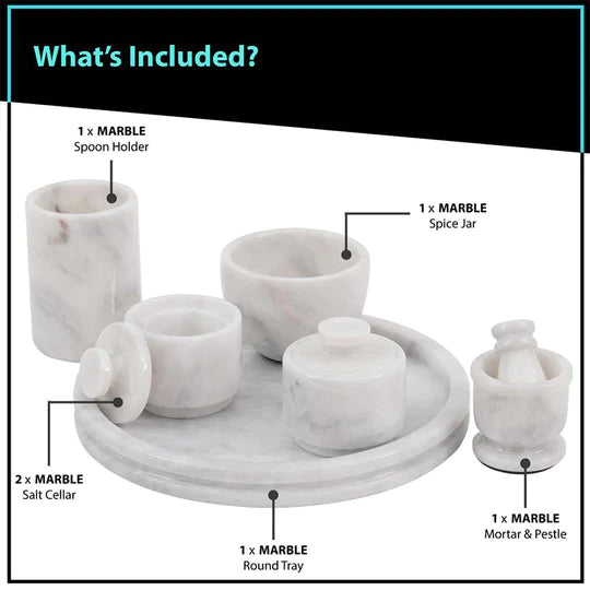 Marble Splendor Vanity Tray with Accessories (Available in 3 Colors)