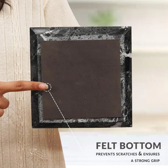 Marble Square Paper Towel Holder - Black