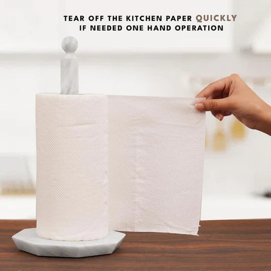 Marble Star Paper Towel Holder - White