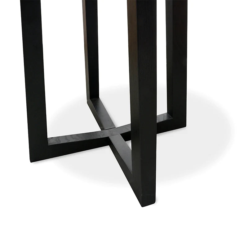 Marble Top Dining Table 115cms - Black