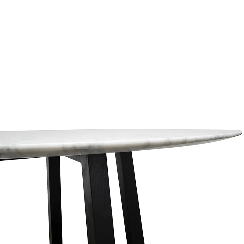 Marble Top Dining Table 115cms - Black