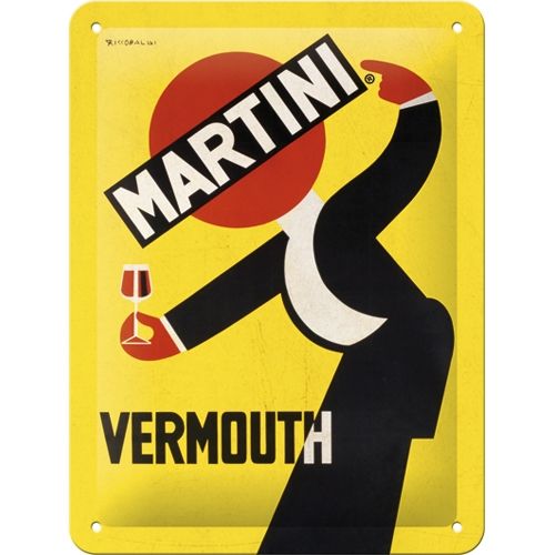 Martini - Vermouth Waiter Yellow - Small Sign Board 15 x 20cm