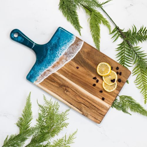 Medium Acacia Resin Cheese Board Ocean Vibes
