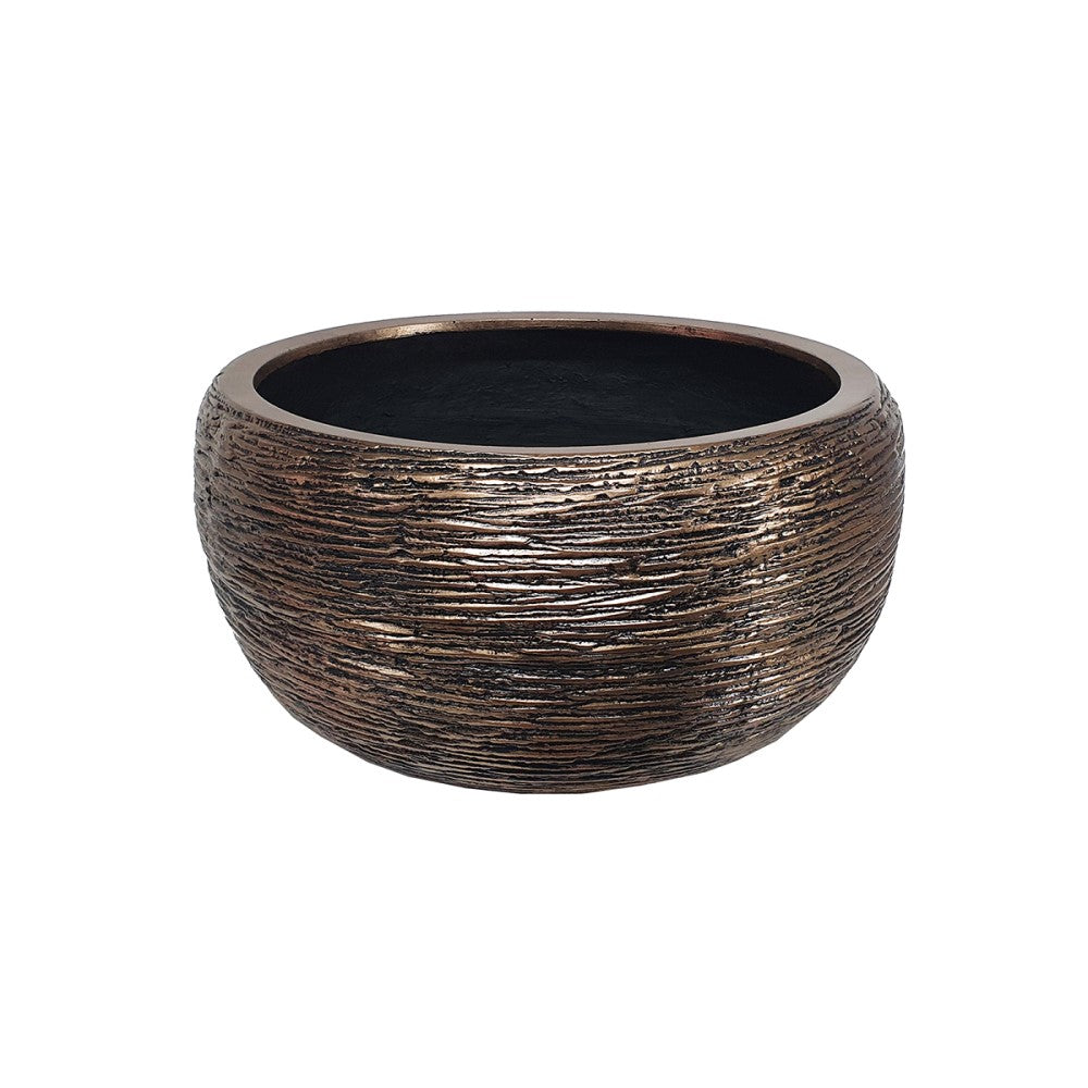 Mega Round Botanical Gold Plant Pot - Set of 3