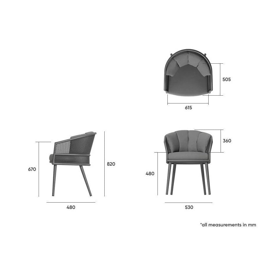 Mesh Harmony Dining Chair With Cushion (Available in 2 colors)