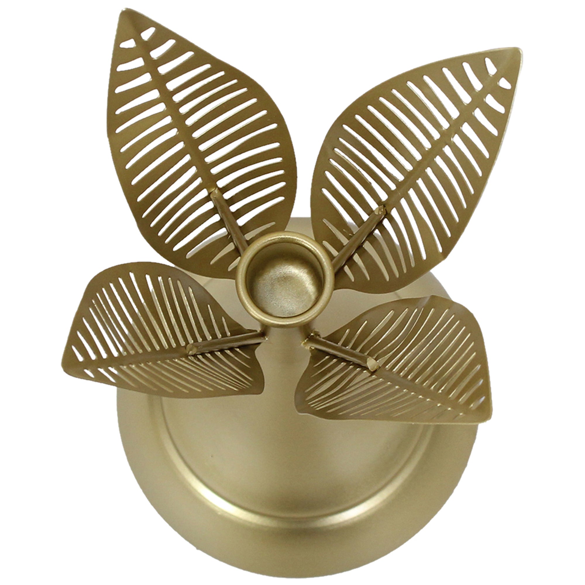Metal Aura Leaves Taper Candleholder - 32cms