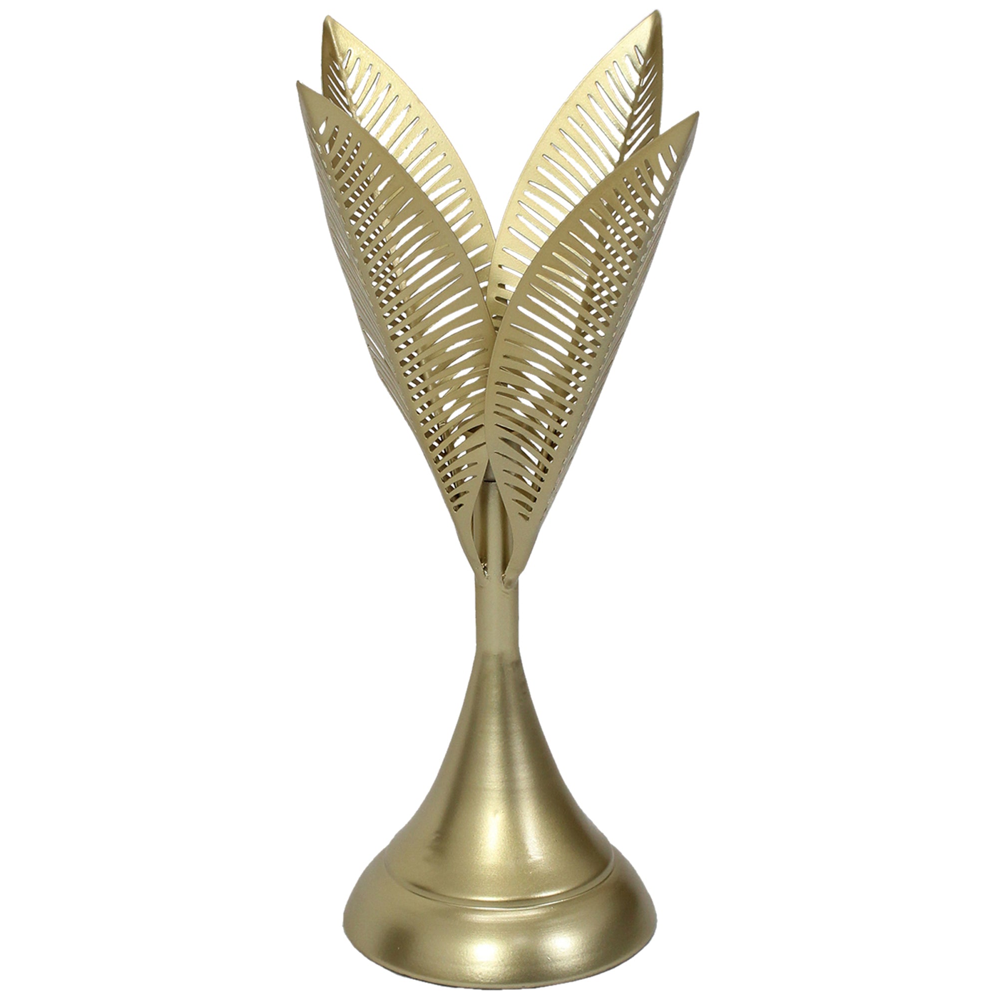 Metal Aura Leaves Taper Candleholder - 40cms