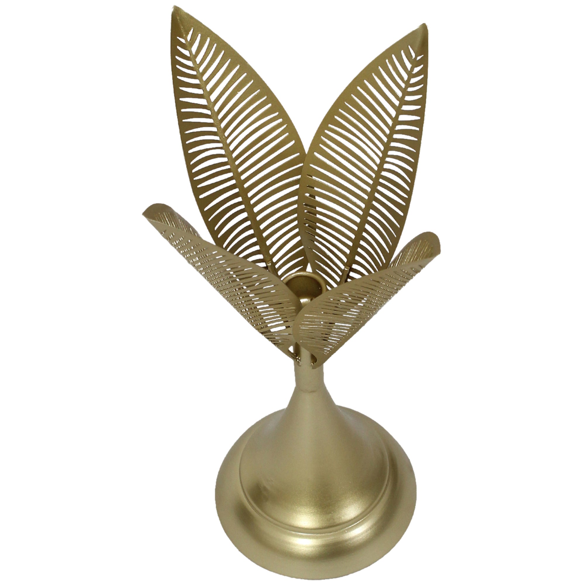 Metal Aura Leaves Taper Candleholder - 40cms