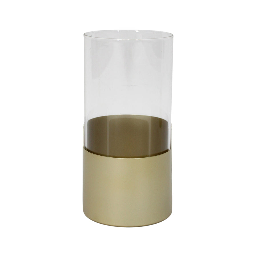 Metal Aura Subtle Pillar Candleholder - 12.5x25cms