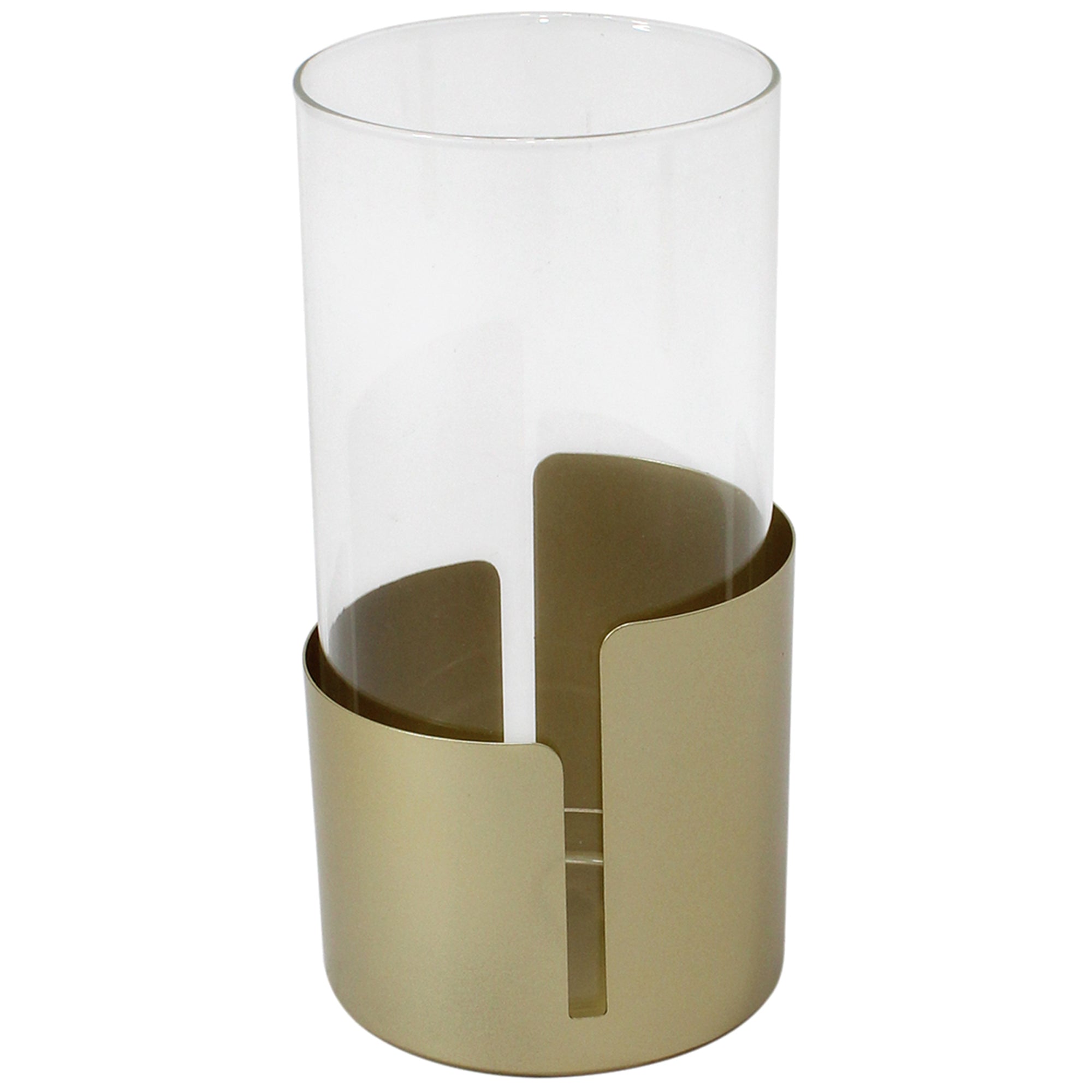 Metal Aura Subtle Pillar Candleholder - 12.5x25cms