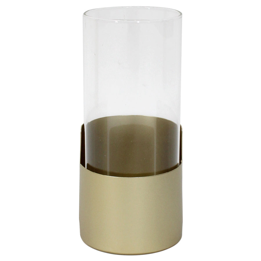 Metal Aura Subtle Pillar Candleholder - 9x20cms