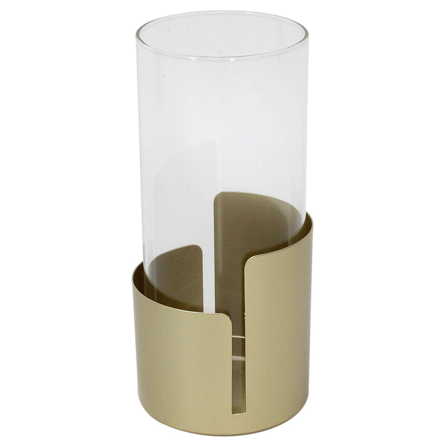 Metal Aura Subtle Pillar Candleholder - 9x20cms