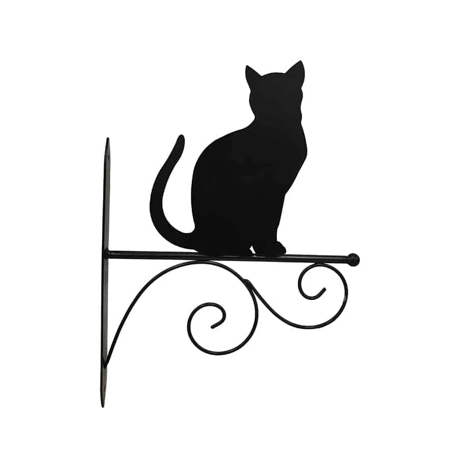 Metal Cat Silhouette Wall Hook Bracket 35cms