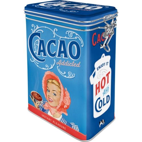 Metal Clip Top Tin Storage Box - Cacao Addicted