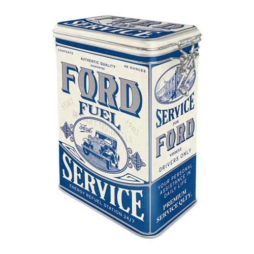 Metal Clip Top Tin Storage Box - Ford - Fuel & Service