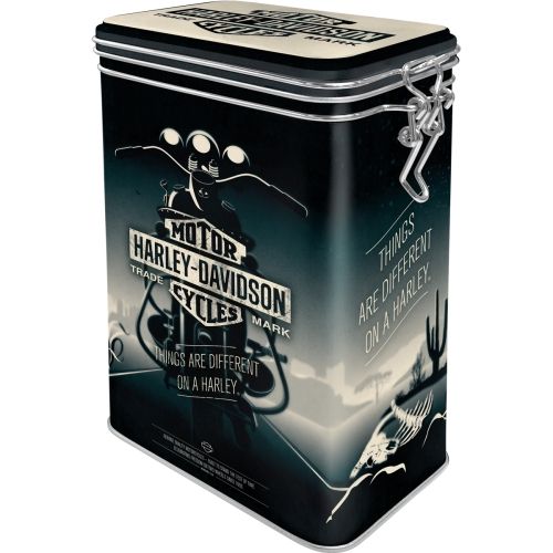 Metal Clip Top Tin Storage Box - Harley Davidson