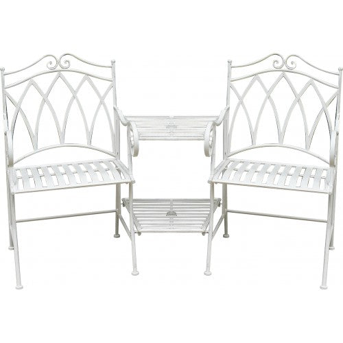 Metal Companion 3 Pcs Chair Set - White