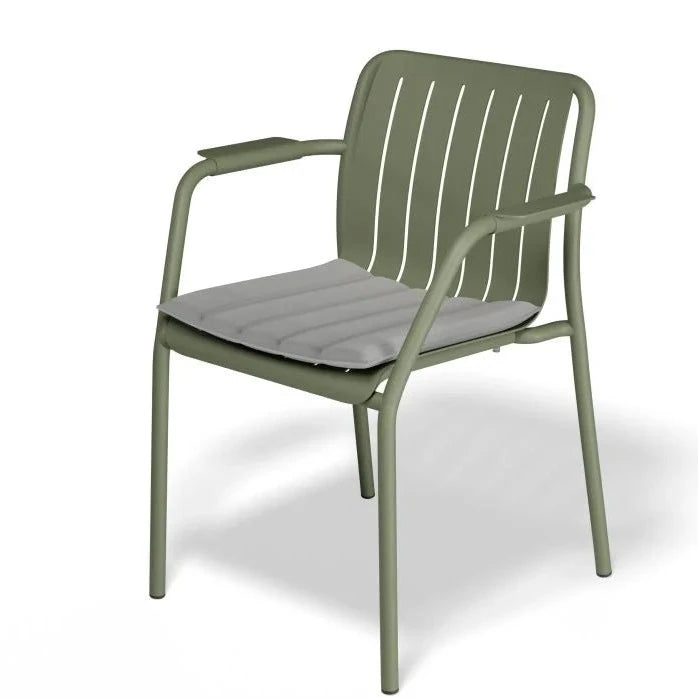 Metal Designer Green Outdoor Armchair With Cushion (Available in 2 colors)