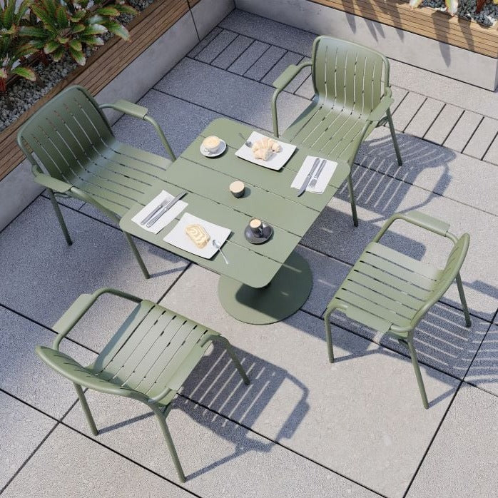 Metal Designer Green Outdoor Armchair With Cushion (Available in 2 colors)