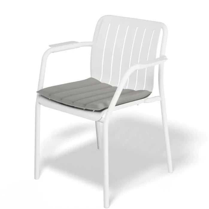 Metal Designer White Armchair with Cushion (Available in 2 colors)