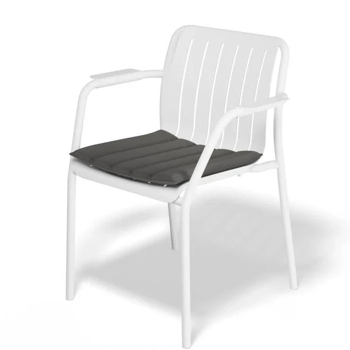 Metal Designer White Armchair with Cushion (Available in 2 colors)